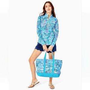 NWT Lilly Pulitzer Lilly Loves North Carolina Blue Tote